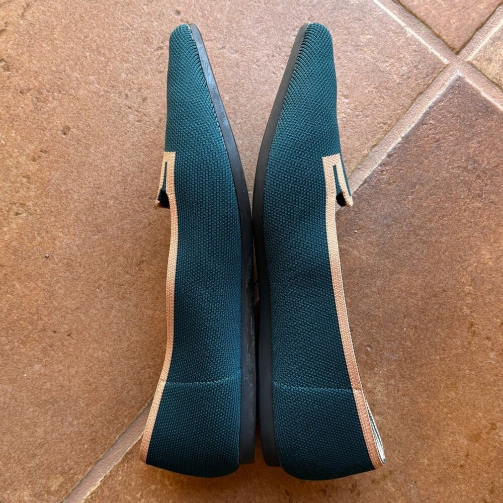 Vivaia Teal Soft Knit Pointy Toe Flats with Peachy Beige Trim size EU 41/US 9.5 - Picture 9 of 14